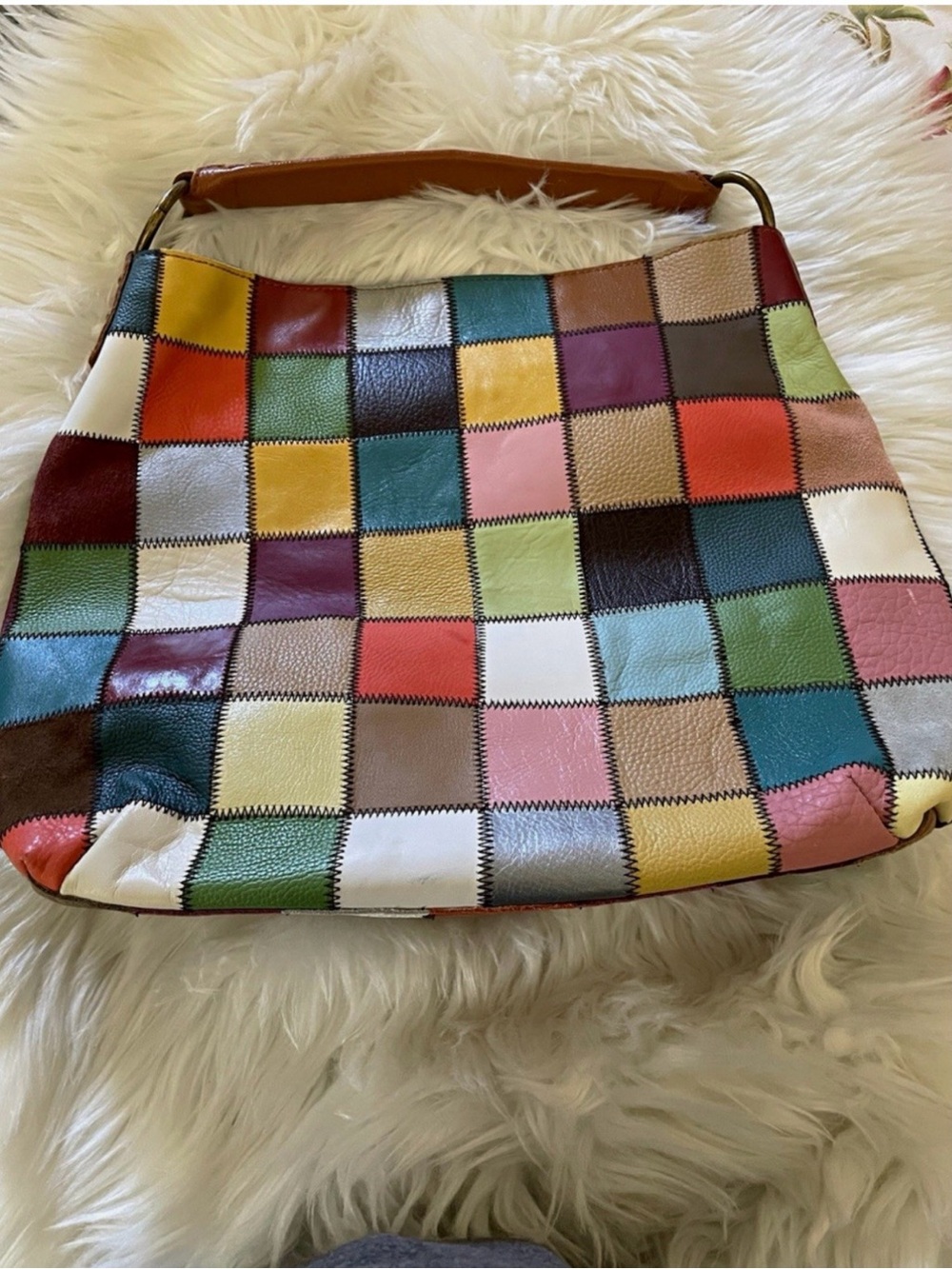 Stella & Max Multicolor Patchwork Leather Shoulder Bag